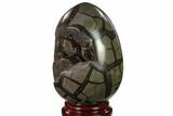 Septarian Dragon Egg Geode - Black Crystals #137911-3
